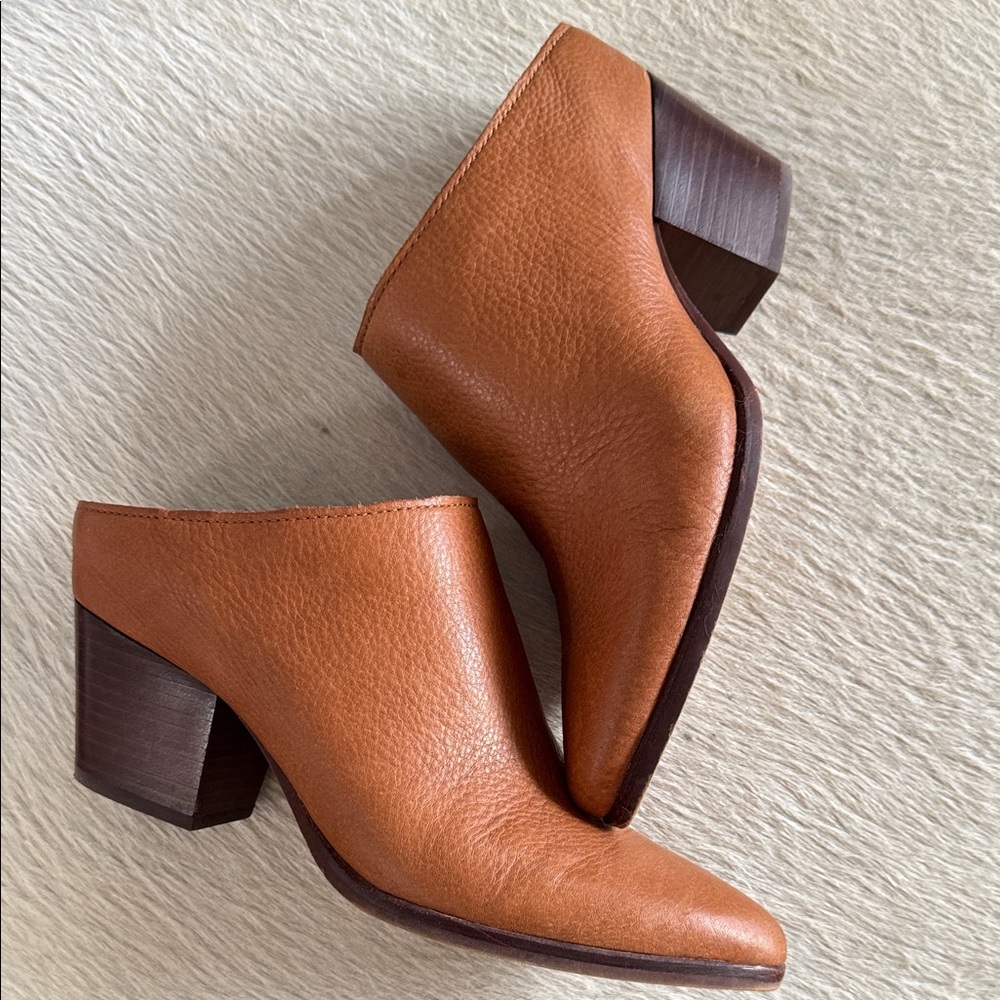 Dolce Vita Tan Leather Heeled Mules sz 9 EUC - Picture 3 of 8